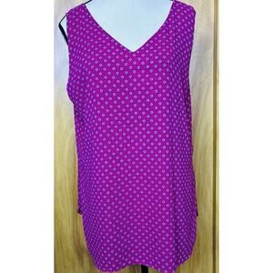 Chico’s Sz2 (12/14) Reversible Geometric Floral Colorful Versatile Tank